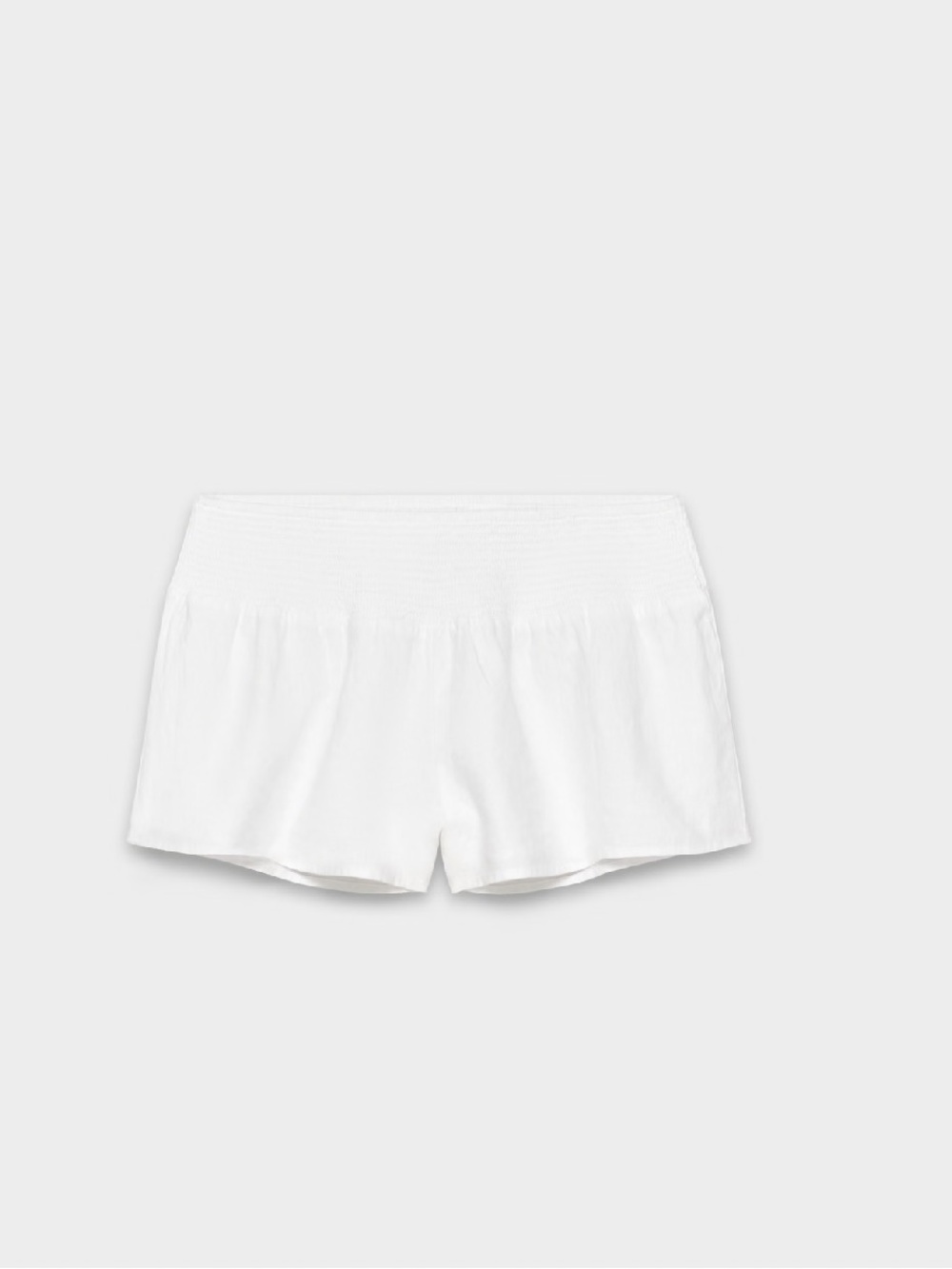 Sunday Best White Smocked Waist Lounge Shorts